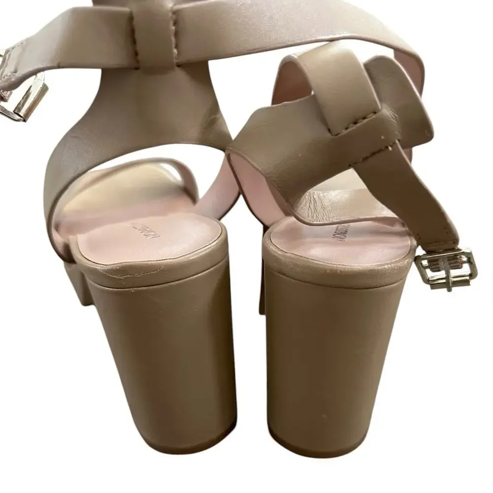 Nordstrom nude platform block heels size 8